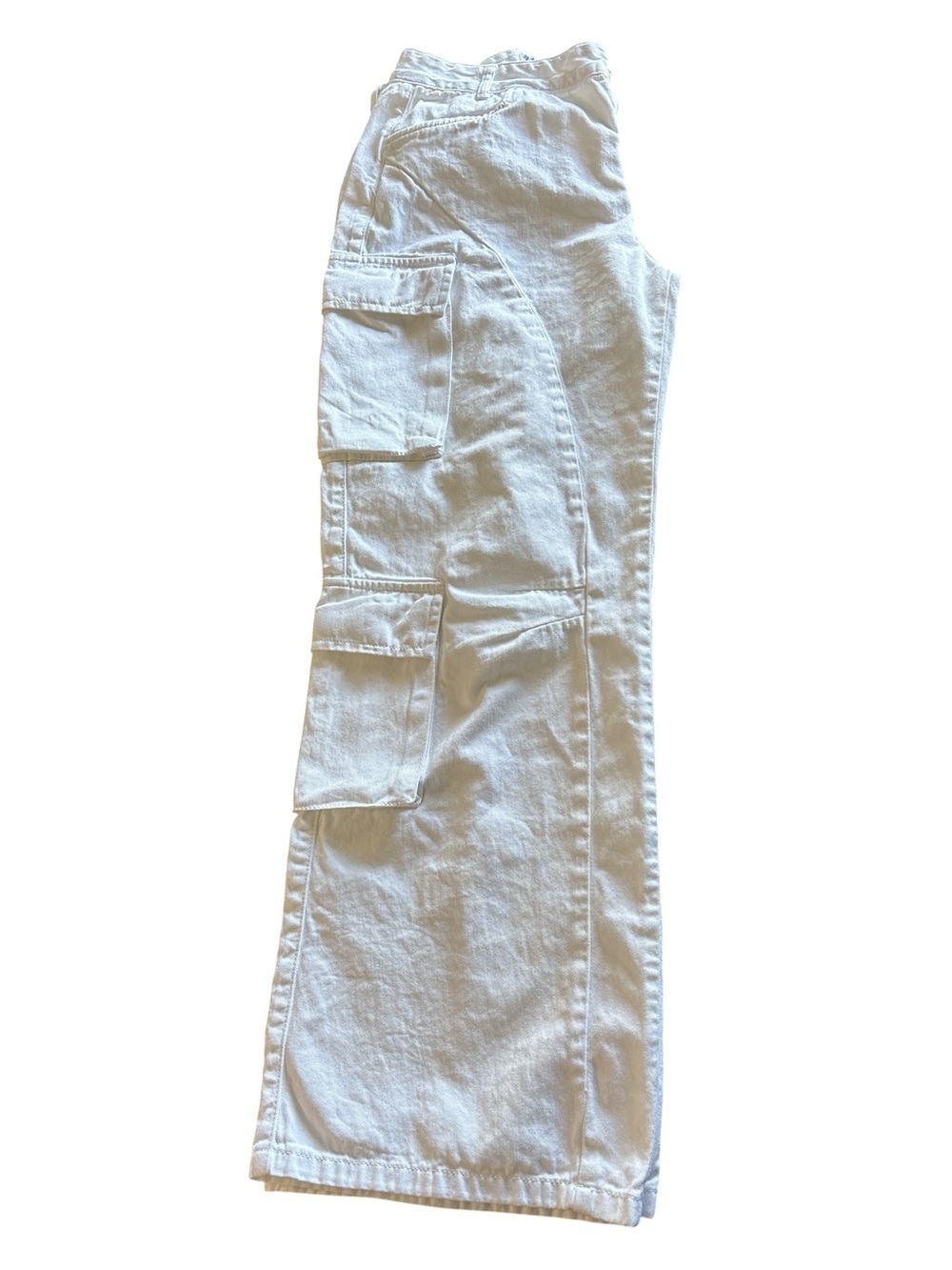 Zara Wide Leg Cargo Pants in White Sz/8 - Picture 3 of 16